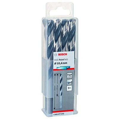 Image of Bosch Professional 5 Piece PointTeQ HSS Twist Drill Bit (for Metal, 10.4 x 87 133 mm, Driver Accessories)
