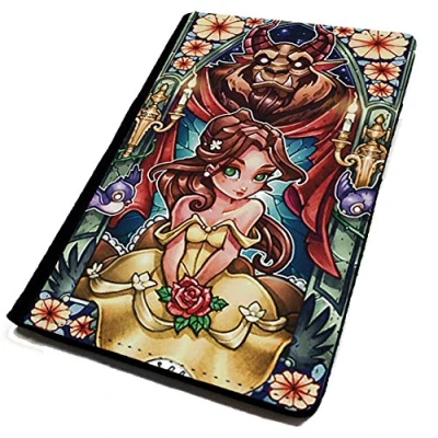 Image of Passport Cover/Holder. Stained Glass, Belle Inspired travel protection. Cartoon Frozen Princess