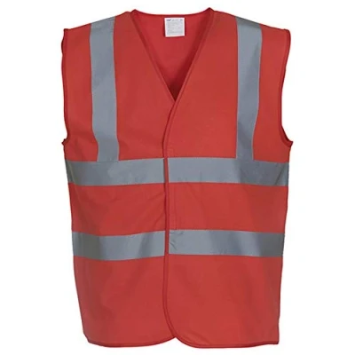 Image of Yoko Unisex Premium Hi Vis Waistcoat Vest / Jacket (L) (Red)