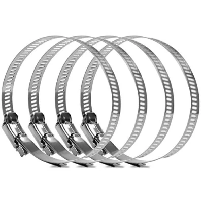 Image of KALIM 304 Stainless Steel Adjustable 65 89MM Range Worm Gear Hose Clamps Assortment Kit, Fuel Line Clamp for Water Pipe, Plumbing, Automotive and Mechanical Application (4pcs 89mm)