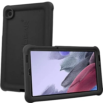 Image of TECHGEAR Bumper Case fits Samsung Galaxy Tab A7 Lite 8.7&quot; 2021 (SM T220 / SM T225) Rugged Shockproof Soft Silicone Protective Easy Grip Anti Slip Body with Screen Film, Kids Proof [Black]