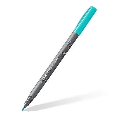 Image of STAEDTLER 371 35 Pigment Arts Brush Pen Turquoise (Box of 10)
