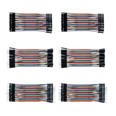 Image of 240pcs Multicolored Dupont Wire 40pin Male to Female,40pin Female Female, Breadboard Jumper Ribbon Cables Kit Compatible with Arduino Projects(6 * 10CM)