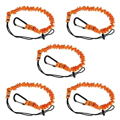 Image of 3 Foot Safety Tool Lanyard, Tough Scaffold Hard Hat Lanyard with Carabiner, Adjustable Loop End, Ultra Durable, Premium Quality Materials Ideal for Scaffold, Tools, Construction (5pcs)