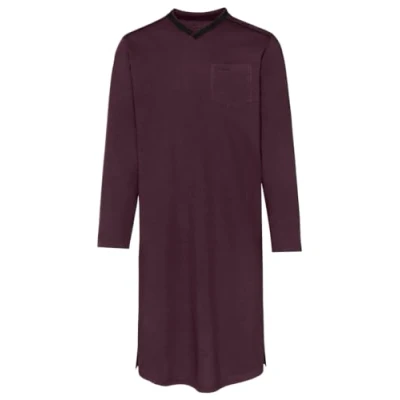 Image of Trigema Men&#039;s 639007 Night Shirt, Aubergine c2c, M