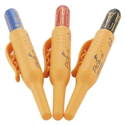 Image of Pica Ink Set, Permanent Marker pens, 3 Black, Blue, Red (Pack of 3)