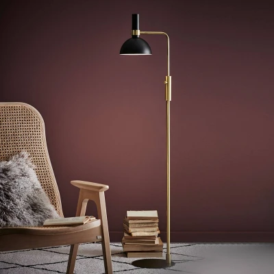Image of Markslöjd Dimmable Larry floor lamp, black and brass