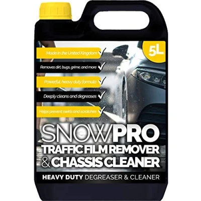 Image of SnowPro Traffic Film Remover and Chassis Cleaner TFR 5 L Removes Dirt, Grime, Grease, Oil Bugs Multi Vehicle For Use on Cars, Trucks, Vans, Motorbikes &amp; More