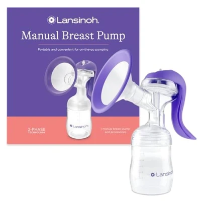 Image of Lansinoh Manual Breast Pump With Customisable Pumping Modes Portable for Travel