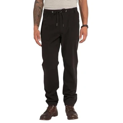 Image of JP 1880 Men&#039;s Flexnamic Pull On Trousers, Twill, Modern Fit, Large Pockets, Up to 8 XL, Black, 3XL