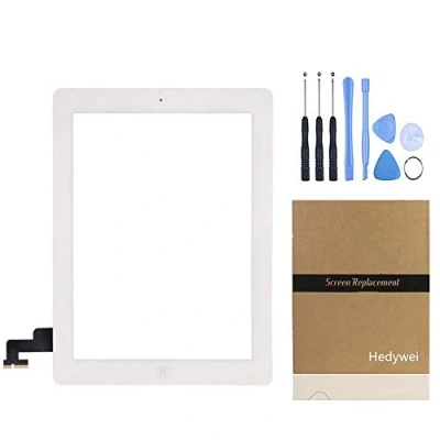 Image of Hedywei Touch Screen for iPad 2 A1395 A1396 A1397 Digitizer Glass Replacement w/Home Button (White)
