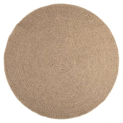 Image of vidaXL Polypropylene Indoor and Outdoor Rug with Natural Jute Look, Round Shape, Durable UV resistant Diameter 160 cm, Brown