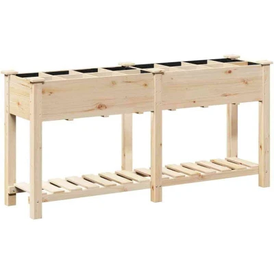 Image of vidaXL Garden Planter with Grids 161x43x76 cm Solid Wood Fir