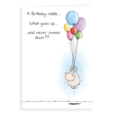 Image of Regal Publishing Humour Funny Birthday Card What goes up 7 x 5 inches