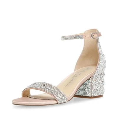 Image of Blue by Betsey Johnson Women&#039;s SB MARI Heeled Sandal, Champagne, 9 Wide