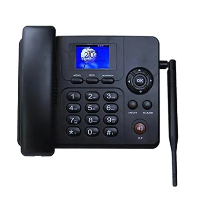 Image of IBOWZ Desktop Corded Telephone Black Fixed Wireless Telephone,Wireless GSM Phone,SIM Card SMS Function Machine,Color Display Screen,With Caller ID,Wireless