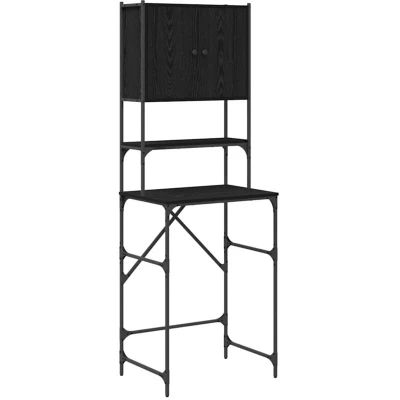 Image of vidaXL Washing Machine Cabinet Black Oak 68x48.5x194 cm