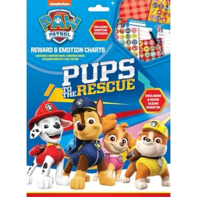 Image of Paw Patrol Reward &amp; Emotion Charts Wipe Clean with Pen Stickers Kids Childrens Age 3+