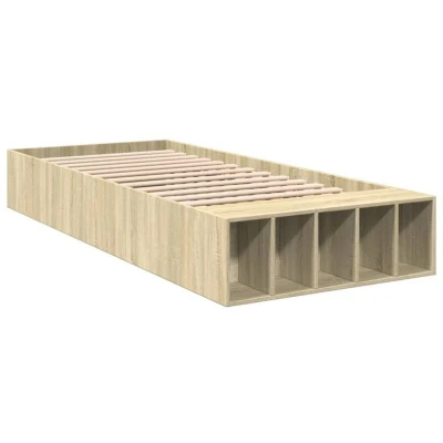 Image of vidaXL Bed Frame without Mattress Sonoma Oak 75x190 cm Small Single Engineered Wood