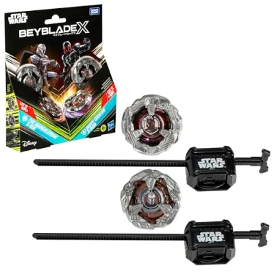 Image of Beyblade X and Star Wars Collab The Mandalorian 3 60F vs. Moff Gideon 80N Multipack Set