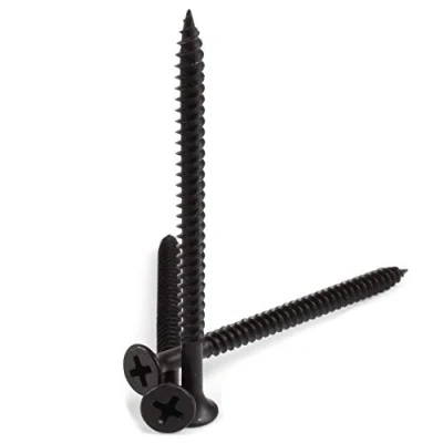 Image of 25x Black Fine Thread Bugle Head Drywall Screws for Securing Plasterboard Ceiling Track Systems M4.2 x 65mm