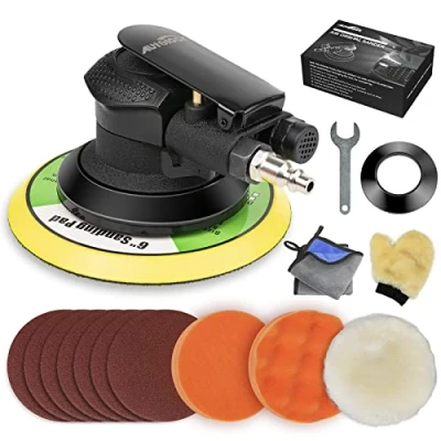 Image of Autolcok 6 Inches Air Random Orbital Sander, Pneumatic Palm Car Sanders For Wood Polisher Metal,And Auto Body Work, Da Sanders, Dual action Sander