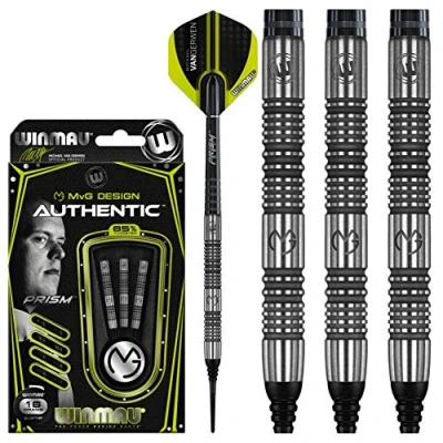 Image of WINMAU Michael van Gerwen MvG Authentic Tungsten Softip Darts Set 20g with Prism Flights and Shafts (Stems)