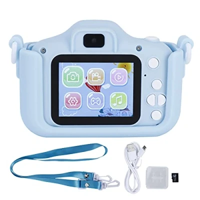 Image of Kids Camera, 40MP 2.0 inch IPS Cartoon Cat Photograph Camera with Puzzle Games Birthday Gift for Children Toddler Girls Boys(Blue cat)