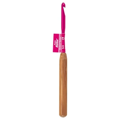 Image of Susan Bates Silvalume Bamboo Handle Aluminum Crochet Hook Size I9/5.5mm