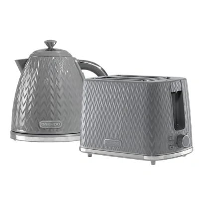 Image of Daewoo SDA1871 Kettle and Toaster Argyle Collection, Plastic, 3 W, 1700 milliliters, Grey