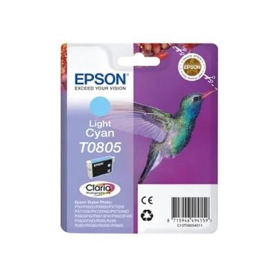 Image of Epson T0805 Light Cyan Hummingbird Genuine Ink, Claria Photo HD Ink Cartridge