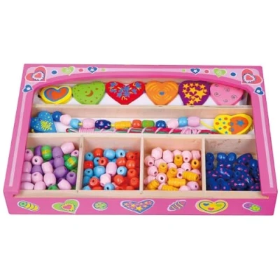 Image of Viga Toys 52729 Wooden Lacing Beads Heart