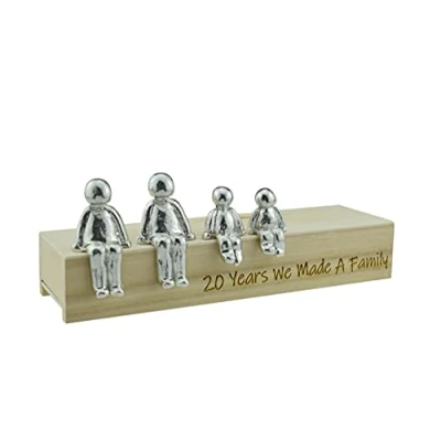 Image of Pirantin 20th Anniversary Idea 20 Years We Made A Family Metal Ornament Choose Your Combination Box &amp; Woodgrain May Vary(2 Children)