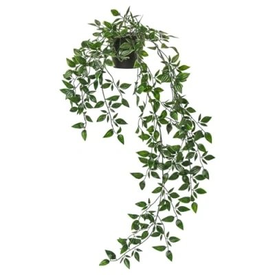 Image of IKEA.. 403.495.31 Fejka Artificial Potted Plant, Indoor/Outdoor, Hanging, 9cm, Green