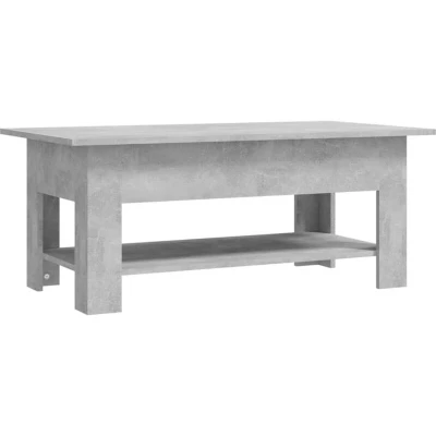 Image of vidaXL Coffee Table Living Room Office Furniture Modern Rectangular End Accent Sofa Couch Side Tea with Storage Shelf Concrete Grey Chipboard
