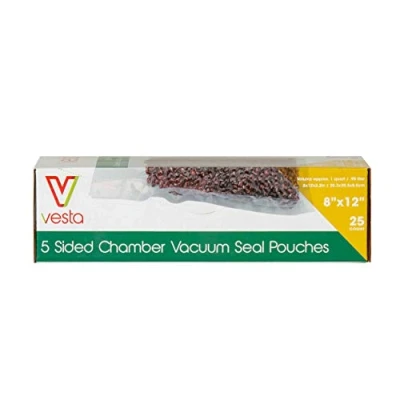 Image of Side Gusseted Vacuum Seal Pouches by Vesta Precision Ideal for Liquids 25 Bags per Box Chamber SEALERS ONLY (20x30 cm)