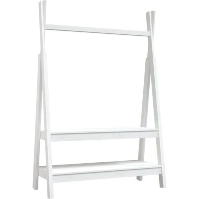 Image of vidaXL Clothes Rack White 100x45.5x150 cm Solid Wood Pine