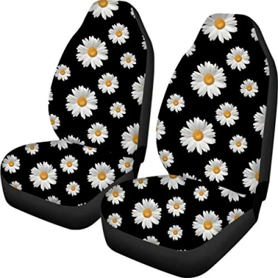Image of spArt Daisy Flower Pattern Universal Front Seat Cover Durable Bucket Protector Set of 2 for Cars SUV Sedan Wagon Van Truck