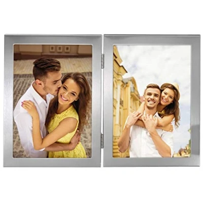 Image of Hama Laval portrait photo frame (photo size 2x 10 x 15 cm), silver, rectangular
