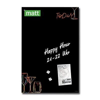 Image of SIGEL GL396 Premium Glass magnetic Board, matt surface, 40 x 60 cm, easy mounting, Black, Orange Artverum