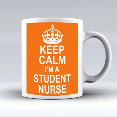 Image of Keep Calm I&#039;m A Student Nurse Mug Cup Gift Retro (Orange)