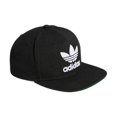 Image of adidas Originals Men&#039;s Trefoil Chain Flatbrim Snapback Cap, Black/White, One Size