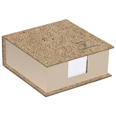 Image of Clairefontaine 83530C A Cardboard Cube Pad covered with Cocoa Shell paper containing 320 Plain Sheets 9.8x9.8 cm ivory 90g 11x11x5 Jeans&amp;Cocoa Collection