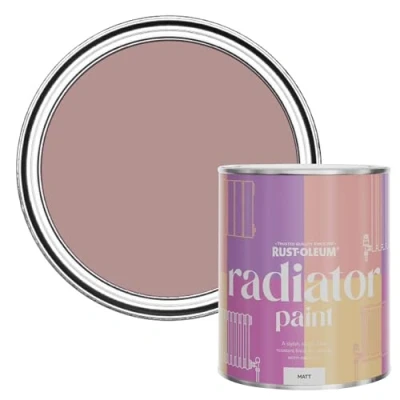 Image of Rust Oleum Pink Heat Resistant Radiator Paint in Matt Finish Heartfelt 750ml