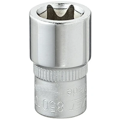 Image of 545116, ASE46830600000 Socket HAZET TORX 850 E12 Chrome Vanadium Steel Knurled