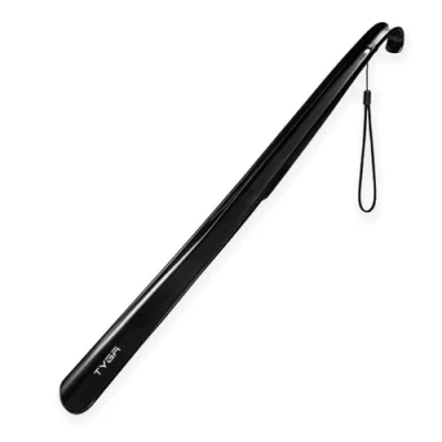Image of TYGA STORE Shoe Horn Extra Long Handled 23 inches, 58cm, Comfortable, Elongated Footwear Fitter (For Men &amp; Women) (Black, 1)