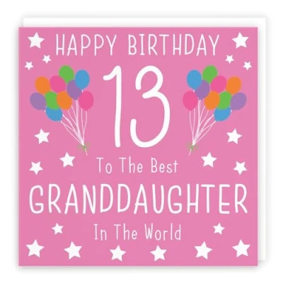 Image of Hunts England Granddaughter 13th Birthday Card Happy 13 To The Best In World Iconic Collection