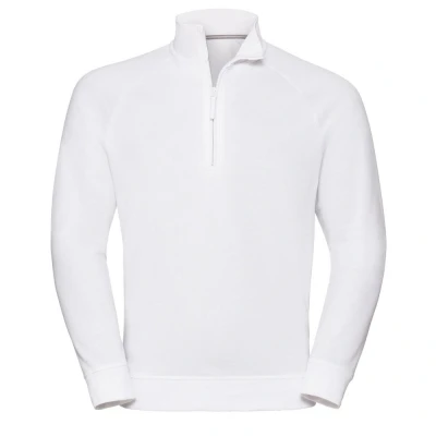 Image of Russell Athletic Mens Authentic Quarter Zip Sweatshirt (White) Size X Small