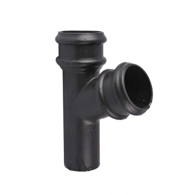 Image of Saint Gobain Classical Cast Iron Downpipe 112.5dg Branch 65mm Black Pam Building Products