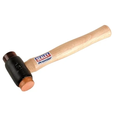 Image of Sealey Premier Copper/Rawhide Faced Hammer 2.25lb Hickory Shaft